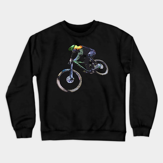 mtb downhill Crewneck Sweatshirt by rickylabellevie